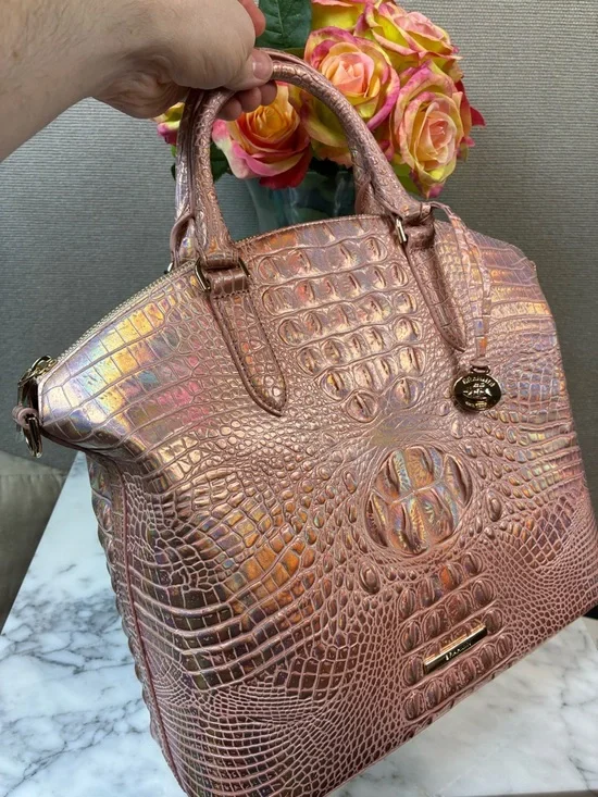 Brahmin Rose Gold Holographic Large Duxbury Bag - NWT & Dustbag 🔥 🔥 🔥 - Picture 4 of 12